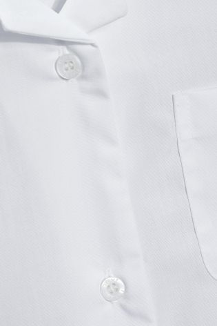 White Short Sleeve Rever Collar Blouse Two Pack (3-16yrs)